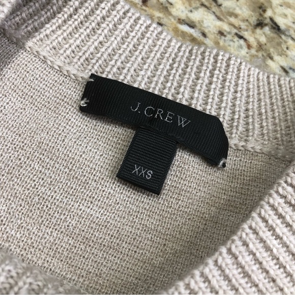 J. Crew Wool Floral Sequin Embellished 3/4 Sleeves Oatmeal Crewneck Sweater XXS - Picture 7 of 9